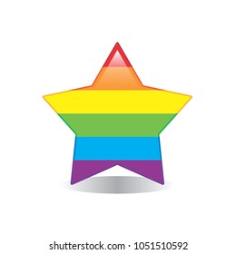 Rainbow, Star Emoji Vector