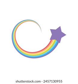 Rainbow and star flat design template