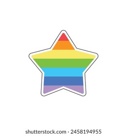 Rainbow and star flat design template