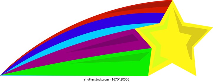 Estrella arcoiris, ilustración, vector sobre fondo blanco.