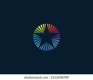 Rainbow star logo. Creative colorful star logo