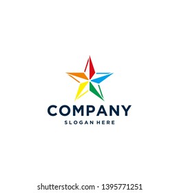 Rainbow star logo design modern with color EPS 10