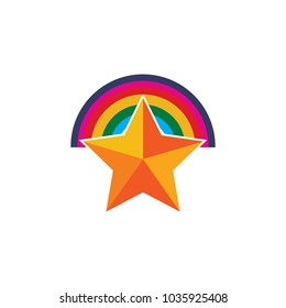 Rainbow Star Logo Icon Design