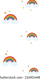 Rainbow and star Pattern, Colorful seamless rainbow, White sky Background, Sky Wallpaper Love Cards Vector Stock Vector Illustration, clouds, rainbow, star.