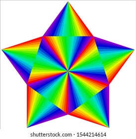 Rainbow star sacred geometry design