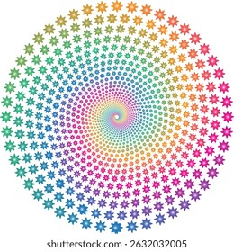 Espiral de la estrella del arco iris retorcida con colores claros