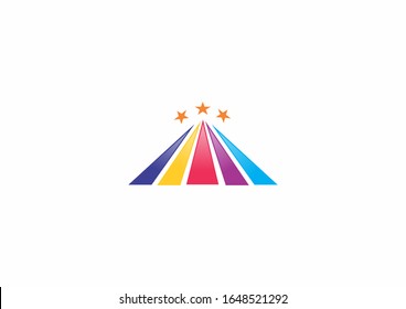 rainbow and star vector symbol logo design template