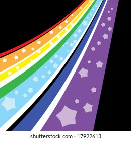 Rainbow starburst in vector