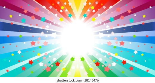 Rainbow Starburst In Vector