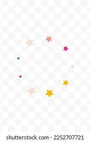 Rainbow Stars Carnival Vector Transparent Background. Celebrate Dust Texture. Festival Constellation Wallpaper. Happy Splash Top Postcard.