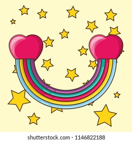 rainbow and stars design