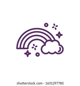 rainbow with stars magic sorcery vector illustration design