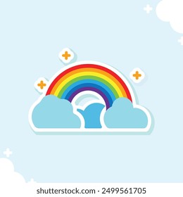 rainbow sticker and background design for free downloads