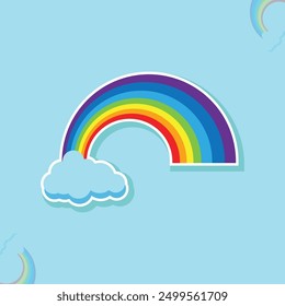 rainbow sticker and background design for free downloads