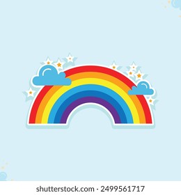 rainbow sticker and background design for free downloads