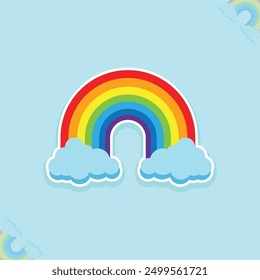 rainbow sticker and background design for free downloads