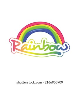 Rainbow Sticker Design Vector Isolated Stock Vector (Royalty Free ...