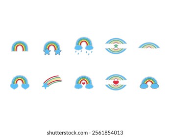 Rainbow Sticker Shape Element Set