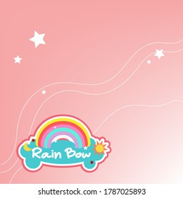 Rainbow Stickers on clouds with the words Rainbow