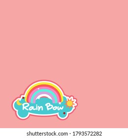 Rainbow Stickers on clouds with the words Rainbow