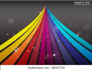 Rainbow strange world space background illustration - Vector colorful striped tracks illustration template