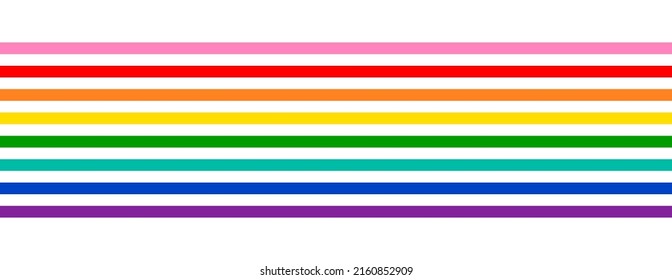 Rainbow Stripe Banner Background. Retro Style Pride Flag Rainbow Stripes Isolated on White Background. Banner Template for Pride Month