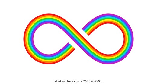 Símbolo infinito de faixa de arco-íris. Vetor