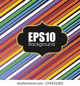 Rainbow Striped Label Banner Vector
