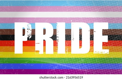 Rainbow striped Pride background Flag concept LGBTQ2+ lesbian, gay, bisexual, transgender, queer (or sometimes questioning), and two-spirited and more 