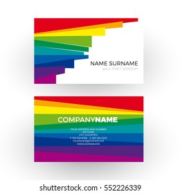 rainbow stripes background, peace concept. vector professional business card