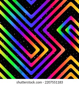 Rainbow stripes geometric pattern with space background