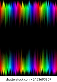 Gradiente de rayas de arco iris con patrón de mosaico cuadrado, fondo negro, Fondo de pantalla gráfico de Vector o folleto