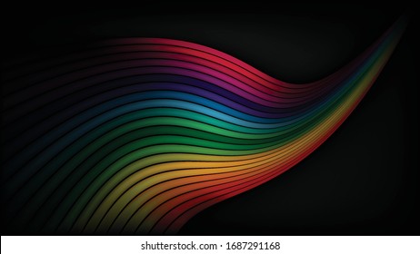 rainbow stripes on black background