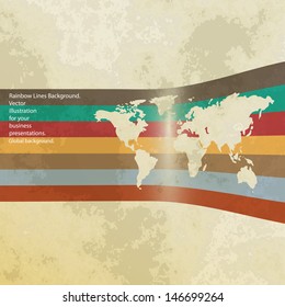 Rainbow stripes on grunge background. Vector illustration for your business presentations. Eps 10