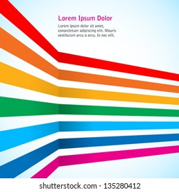 Rainbow stripes on light background, vector illustration.