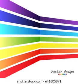 Rainbow stripes on light background, vector illustration