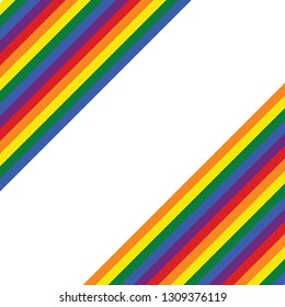 Rainbow Stripes Pride Wallpaper, Background, Valentine's Pattern Banner, Invitation, Retro Style, Flat Design, LGBT Flag Movement Vector