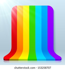 Rainbow stripes realistic plastic vector background
