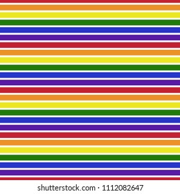 Rainbow Stripes Seamless Pattern - Red, orange, yellow, green, blue, purple, and white horizontal stripes