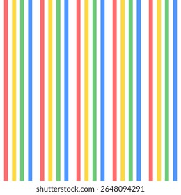 Rainbow stripes seamless pattern in red yellow green blue white.Vertical lines abstract repeat pattern vector illustration background wallpaper.Colorful striped background.