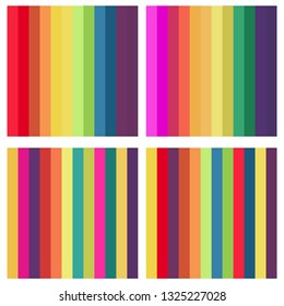 Rainbow strips seamless background set for your design: poster, card, wallpaper