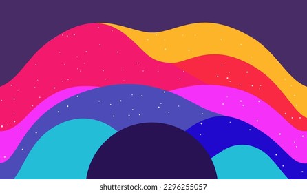 Vector de descarga abstracto de estilo arcoiris. Estiloso arcoiris abstracción. Ilustración moderna del arco iris en vector