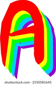 Rainbow Style Letter Alphabet A