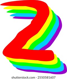 Rainbow Style Letter Alphabet Z