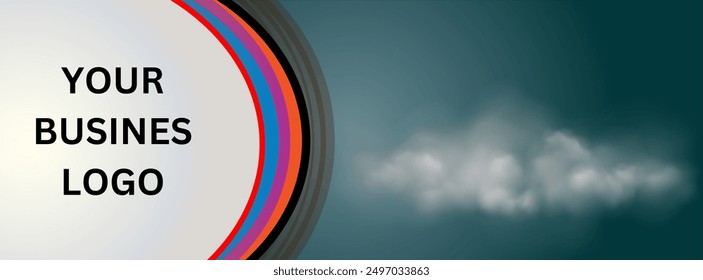Vector de ilustración de Anuncio de negocios de fondo de color de cielo negro blanco estilo arco iris