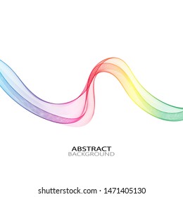 
Rainbow stylish horizontal wave on a white background. Design element