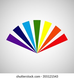 Rainbow stylized fan