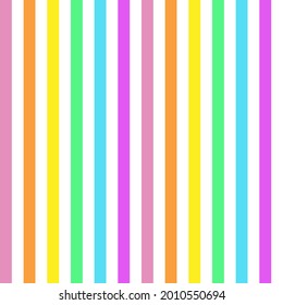 Rayas de caramelos de verano con arcoiris. Patrón lineal vectorial sin fisuras adecuado para la moda, la decoración del hogar y la estacionalidad.