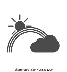 Rainbow with sun and cloud vector image to be used in web applications, mobile applications and print media.