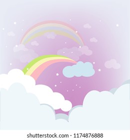 Rainbow with Sun and Clouds